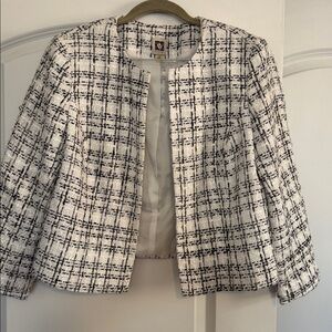 Anne Klein Black and White Textured Jacket